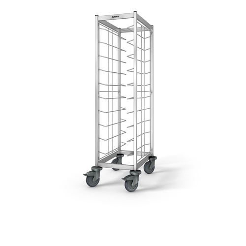 BLANCO Tablett-Abräumwagen TAW 10 KN aus rostfreiem Edelstahl mit Kunststoffrollen, 1-teilig, beidseitig beschickbar,