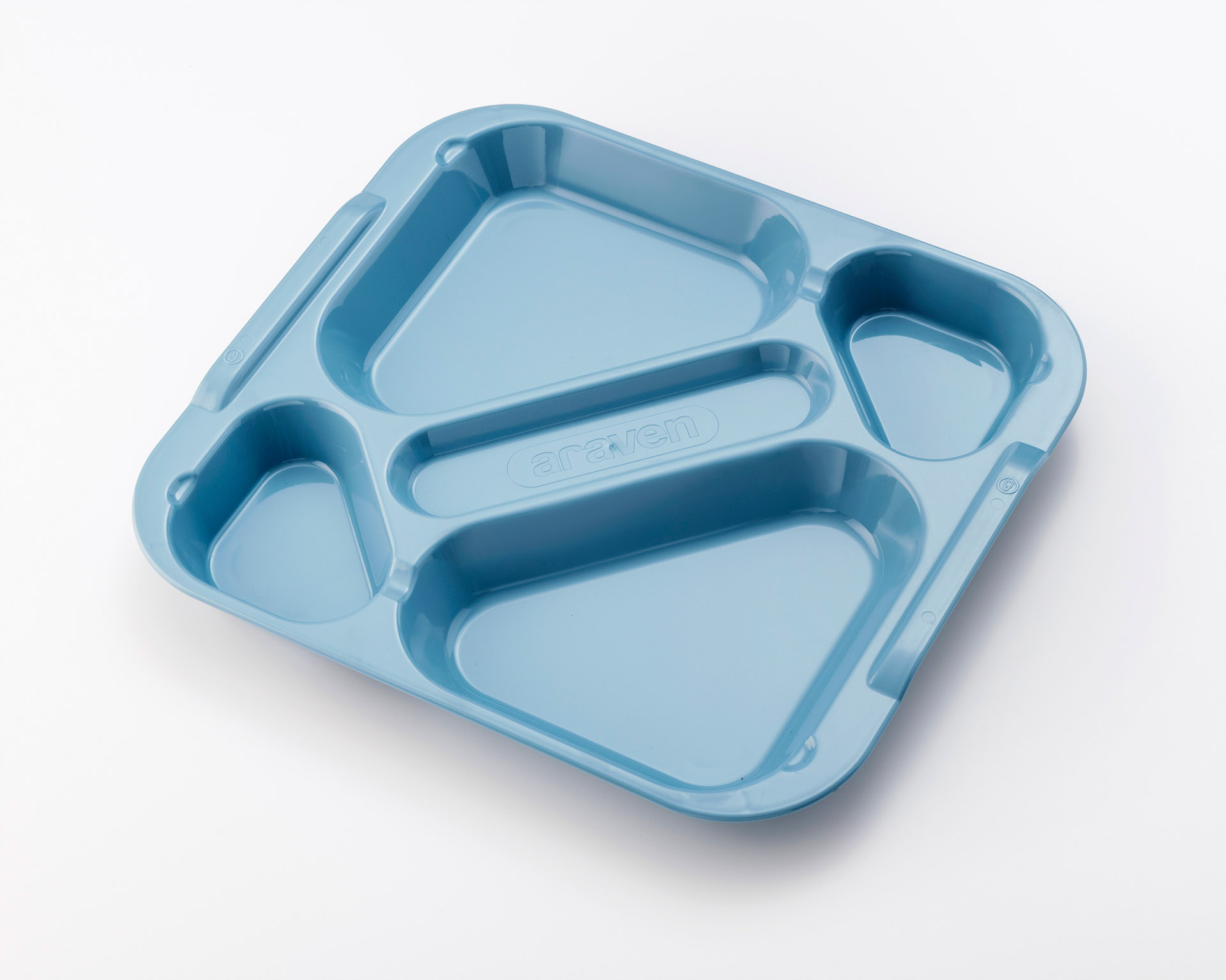 ARAVEN Tablett 370x334mm aus Polypropylen mit 5 Abteilen, blau