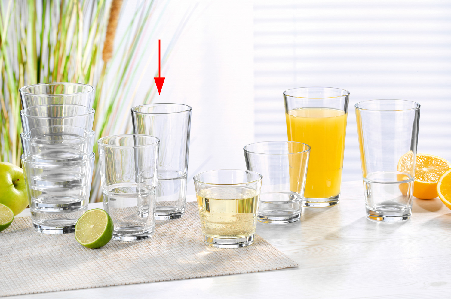 Longdrinkglas STACK UP, Inhalt: 0,35 Liter, Höhe: 140 mm, Durchmesser: 78 mm, stapelbar, Arcoroc.