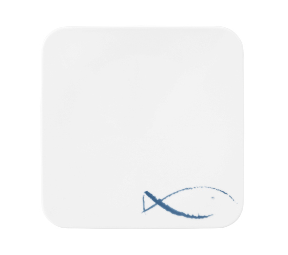 Seltmann Coupteller flach eckig 26x26 cm M5383, eckig, Form: Coup Fine Dining, Dekor: 57515 Blue Sea, hohe Kantenschlagfestigkeit