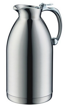 Isolierkanne Alfi HOTELLO, Inhalt: 1,5 Liter, Höhe: 250 mm, aus poliertem Edelstahl, Einhandbedienung, spülmaschinengeeignet.