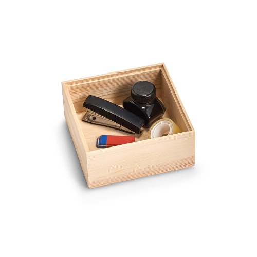 Ordnungsbox, Kiefer unbehandelt, 15x15x7 cm. Farbe: natur. Eine natürliche Optik zur Aufbewahrung von verschiedenen Utensilien ist