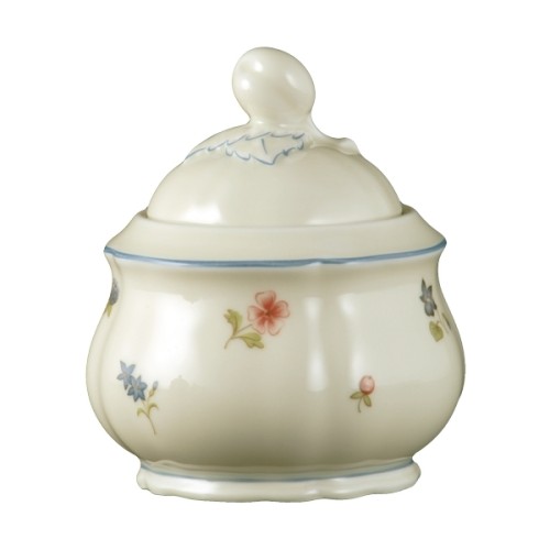 Seltmann Zuckerdose 6 Personen, Form: Marieluise, Glasur: elfenbein, Dekor: 30308 Streublume