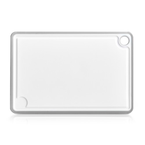 Schneidebrett, PP/TPE, 30x20,5x0,85 cm. Farbe: grau/weiß. Schlicht und modern zugleich ist unser Schneidebrett mit praktischer Saftrille und