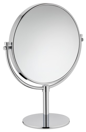 KELA Standspiegel Matilda Messing verchromt 37,5cm 21,5cmØ