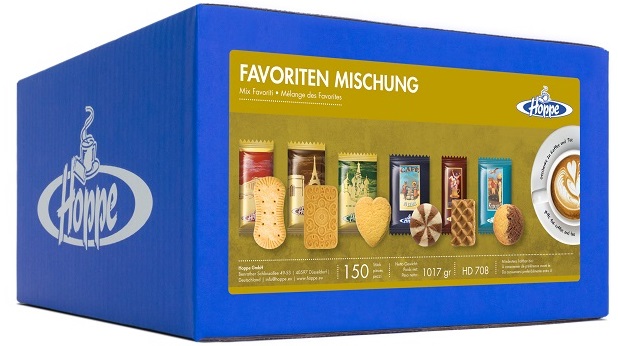 Hoppe Gebäckmischung FAVORITEN-MISCHUNG, Inhalt: 150 Stck. à 7 g je Karton Jeder Keks einzeln hygienisch verpackt