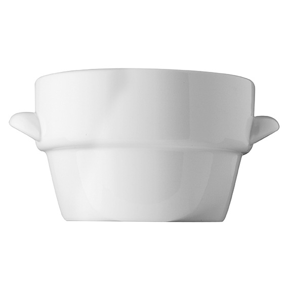 Terrine 2,50 l - Form: Universalartikel - weiss -, aus Porzellan. Hersteller: Eschenbach. "Made in, Germany".