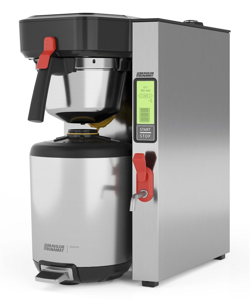 BONAMAT Filterkaffeemaschine Aurora Single Low (Aurora SGL) brüht Filterkaffee direkt in das Basisteil des Thermo-Dispenser