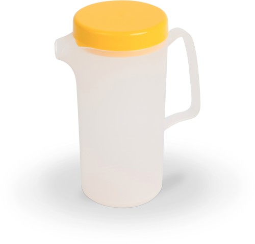 Kinderzeug Kanne 0,6 l transluzent mit farbigem Deckel, gelb