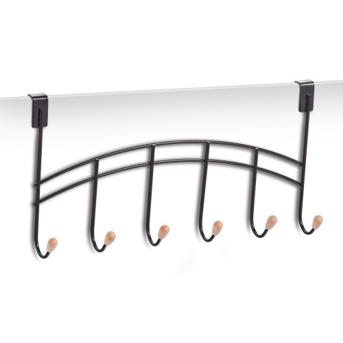 Türhänger, Metall pulverbeschichtet; Holz, 41x10x20,5 cm. Farbe: schwarz. Dieser praktische Türhänger wurde aus Metall mit Abschlüssen aus