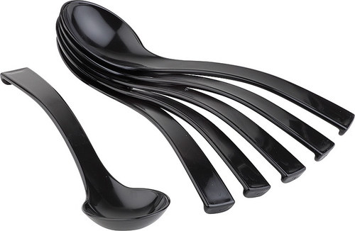 Feinkostlöffel, 6er Set Ø 6 cm, Länge: 23 cm SAN, schwarz spülmaschinengeeignet Farbe: Schwarz