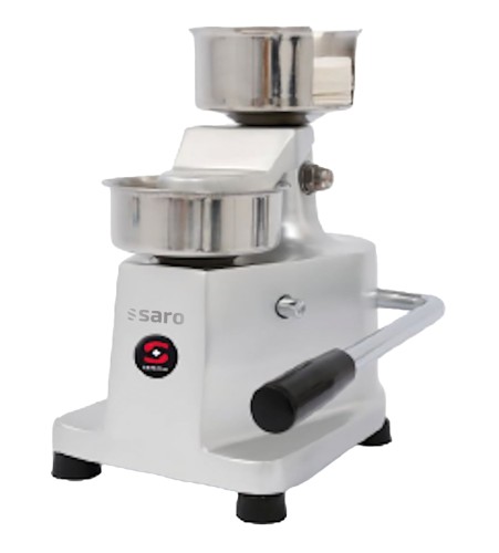 SARO Manuelle Hamburgerpresse Modell TIL Made in Europe - Material: (Gehäuse) Eloxiertes Aluminium - Geeignet für Hamburger Pattys: Ø 100