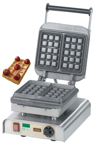 NEUMÄRKER Waffeleisen Brüsseler I mit Digitaltimer, Backplatten Grauguss 310x340x250 mm