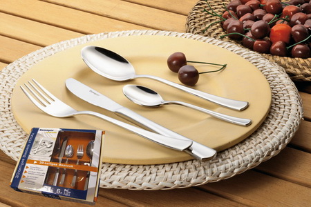 24-tlg. Besteck STOCKHOLM 18/10 poliert Sondermaterialstärke im Geschenkkarton Nr. 3 mit Sichtfenster