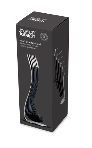 Joseph Joseph Nest Utensils Steel - 5-teiliges Küchenhelfer-Set inkl. Aufbewahrungsständer