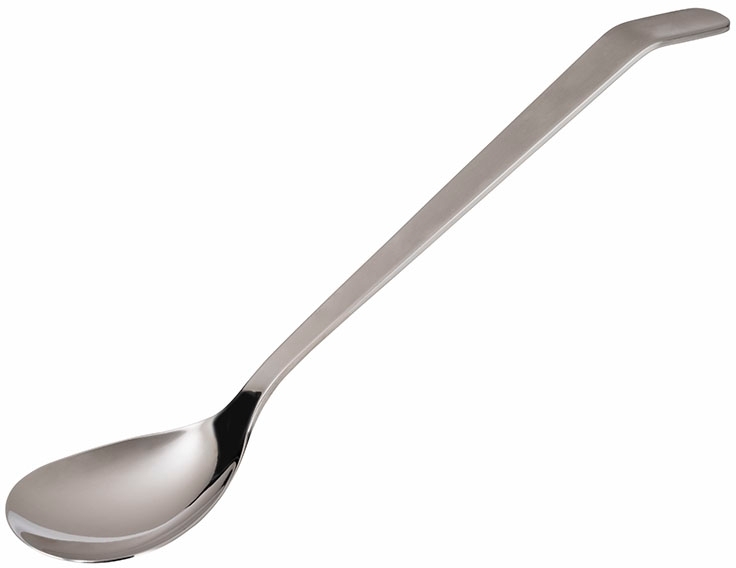 Salat-/ Servierlöffel, klein 6 x 5 cm, Griff: 17 cm 18/10 Edelstahl Vorderteil poliert Stiel mattiert Stielende gebogen