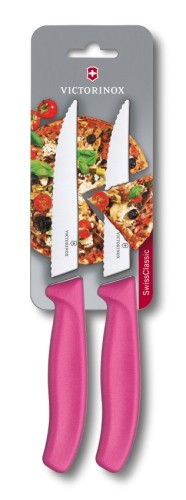 Victorinox Pizzamesser, pink, SwissClassic mit Wellen, 2 auf Blister, 12 cm