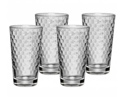 WMF Latte Macchiato Glas Honeycomb, 4-teilig, Inhalt: 0,28 Liter