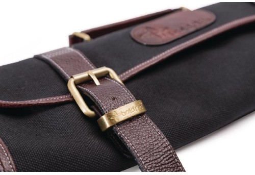 Boldric Messertasche aus schwarzem Segeltuch 6 Fächer