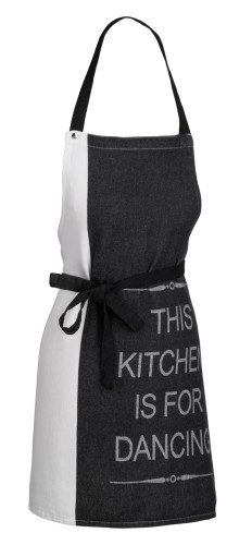 Kela Schürze Gianna aus 100% Baumwolle, weiß-schwarz, ca. 800mm x 670mm (L x B)