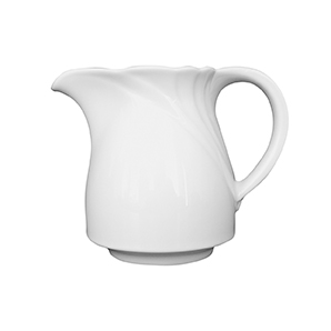 Gießer mit Henkel 0,30 l - Form: Ambiente - weiss, - aus Porzellan. Hersteller: Eschenbach. "Made in, Germany".