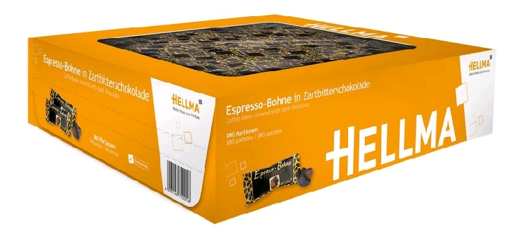 Hellma ESPRESSO-BOHNE ZARTBITTER, Inhalt: 380 Stück à 1,1 g je Karton.