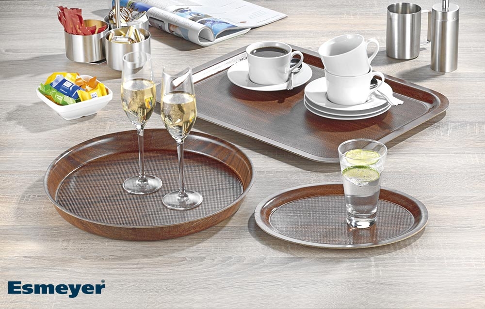 Ovales Café-Tablett OSLO, Länge: 26 cm, Breite: 20 cm, Höhe: 1,3 cm, spülmaschinengeeignet, säureresistent