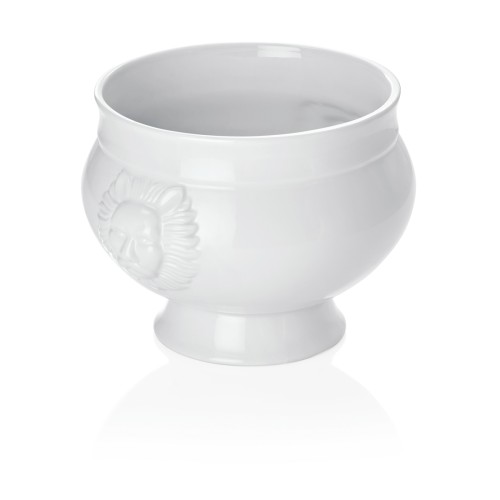 Löwenkopfterrine, Material: Porzellan. Inhalt in Litern: 3,5. Durchmesser: 24 cm. Maße: Höhe: 185 mm