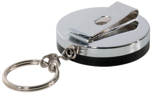 Kassenschlüsselkette 45 cm langer flexibler Auszugsdraht, mit Befestigungsclip, Schlüsselring Durchmesser: 5 cm, Dicke: 1,2 cm