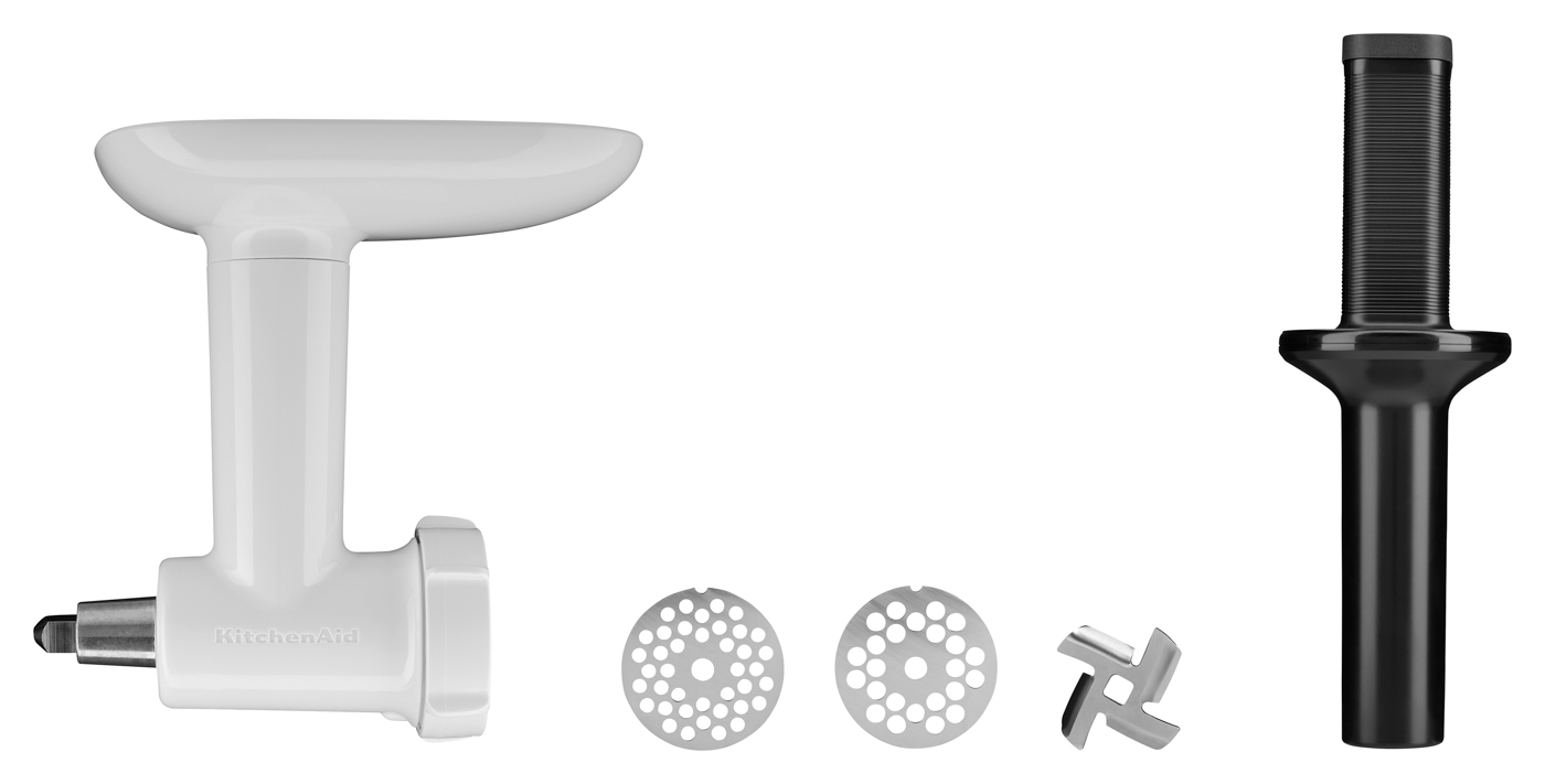 Bartscher Fleischwolf zur KitchenAid | Setbestehend aus: 1 Fleischwolf ,1 Scheibe, fein ,1Scheibe, grob ,1 Stopfer | 21 x 10 x 20,0 cm.