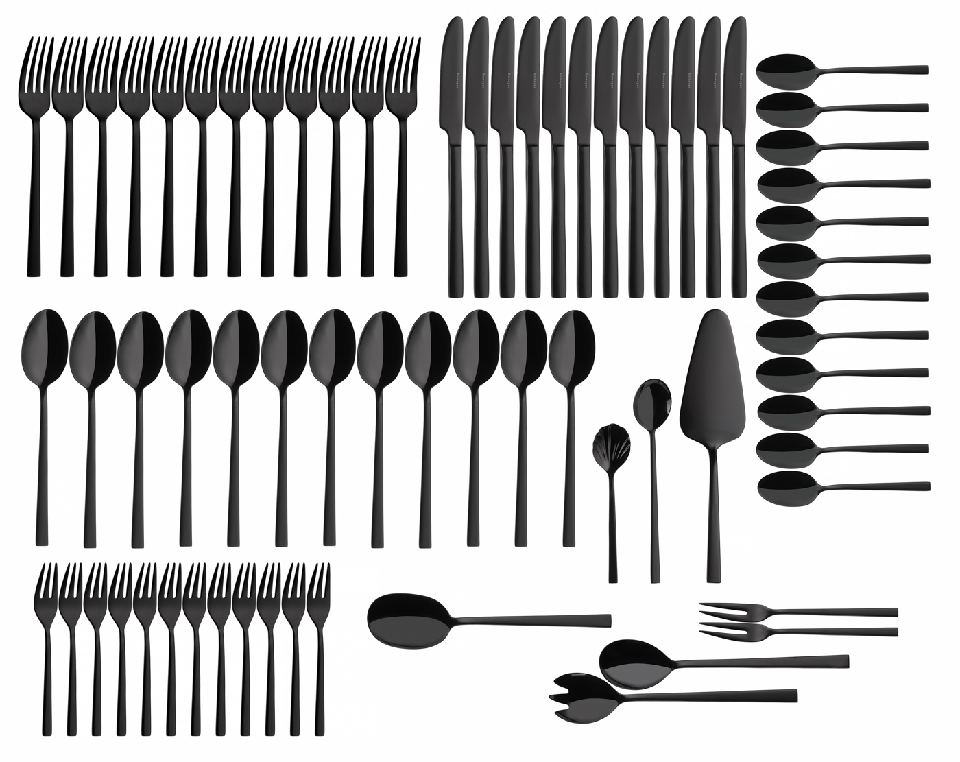 68-teiliges Besteck MELINA, Edelstahl, mit PVD-Beschichtung Farbe schwarz