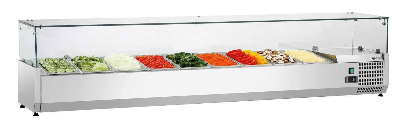 Bartscher Kühlaufsatz GL3-2001 | HöheGlasaufsatz: 195 mm | Maße: 200 x 45 x 43,0 cm.Gewicht: 52,6 kg