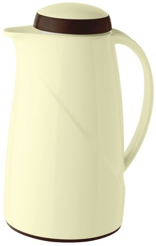 Helios Isolierkanne WAVE, Inhalt: 1,0 Liter, Farbe: vanille, Kunststoff, Drehverschluß, Hartglaseinsatz, Höhe: 25,1 cm.