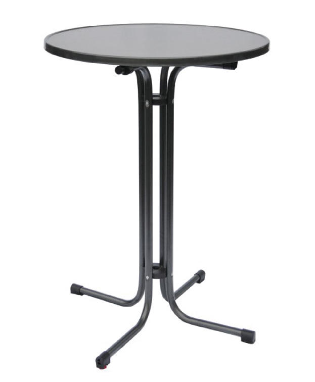 Stehtisch MARS, Tischhöhe: 1,09 m, Durchmesser Tischplatte: 70 cm, Farbe: anthrazit / schwarz