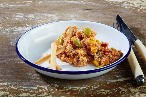 Teller, tief -ENAMELWARE- Ø 18 cm, H: 3,5 cm, 0,35 Liter emailliertes Stahlblech innen: weiß außen: weiß Rand: blau