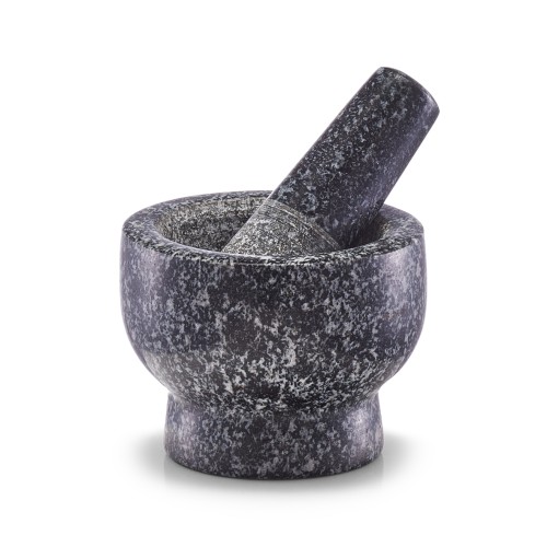 Mörser & Stößel-Set, Granit, Ø9x6,5 cm. Farbe: anthrazit. Fassungsvermögen: 70 ml. Dieses hochwertige Mörser & Stößel-Set wurde aus Granit