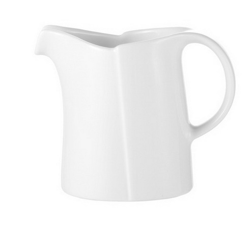 Sahnegießer / Michlkännchen, Volumen 0,20 ltr., Form DANIELA, aus Porzellan, uni weiss. Hotelgeschirr made in Germany.