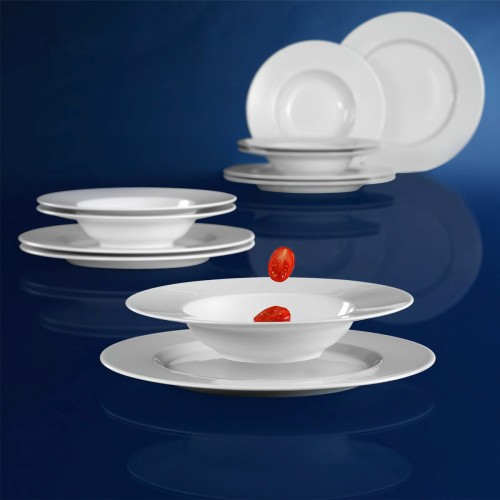 Seltmann Tafelservice 12-teilig NL, rund, Form: No Limits, weiss, hohe Kantenschlagfestigkeit, Made in Germany