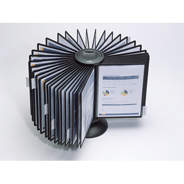 DURABLE Sichttafelständer SHERPA® CAROUSEL 40 DIN A4 Polypropylen schwarz 40 Sichttafeln
