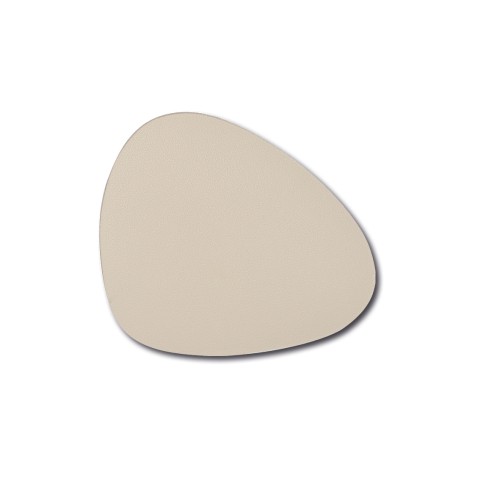 Glasuntersetzer-Set, 6-tlg., Kunstleder, creme. Länge: 120 mm. Breite: 100 mm. Höhe: 10 mm