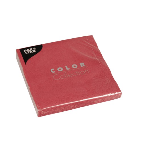 20 Servietten, 3-lagig 1/4-Falz 33 cm x 33 cm bordeaux von PAPSTAR