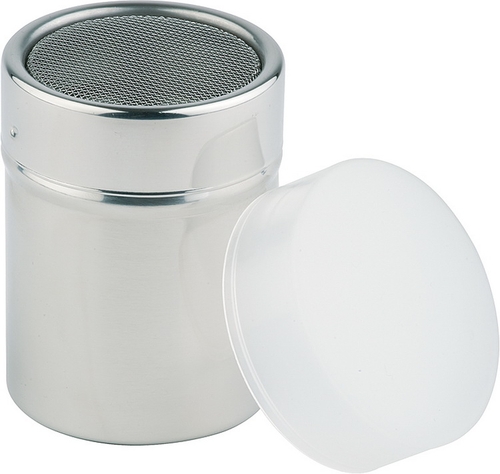 Netzstreuer Ø 5,5 cm, H: 7,5 cm Behälter aus Edelstahl Staubdeckel aus PP 0,15 Liter spülmaschinengeeignet