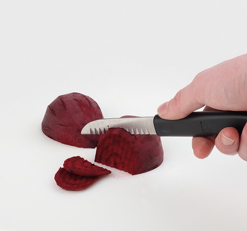 Dekoriermesser Länge 19 cm, gezahnte Klinge aus geschärftem Edelstahl Griff aus Polyamid -ORANGE- spülmaschinengeeignet