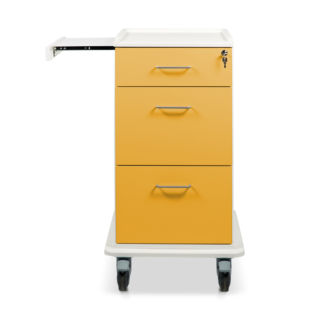 ETHERNASOLID® MULTICART Dokumentenwagen T16 mit Laptopauszug, 2 Doku-Auszügen und Schublade, gelb