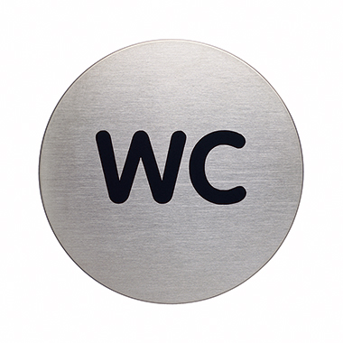 DURABLE Piktogramm Türschild PICTO 83mm WC Edelstahl, gebürstet silber metallic