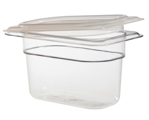 Lichtdurchlässiger, luftdichter Polypropylen-Gastronorm-Behälter-Deckel GN1/9 von Cambro