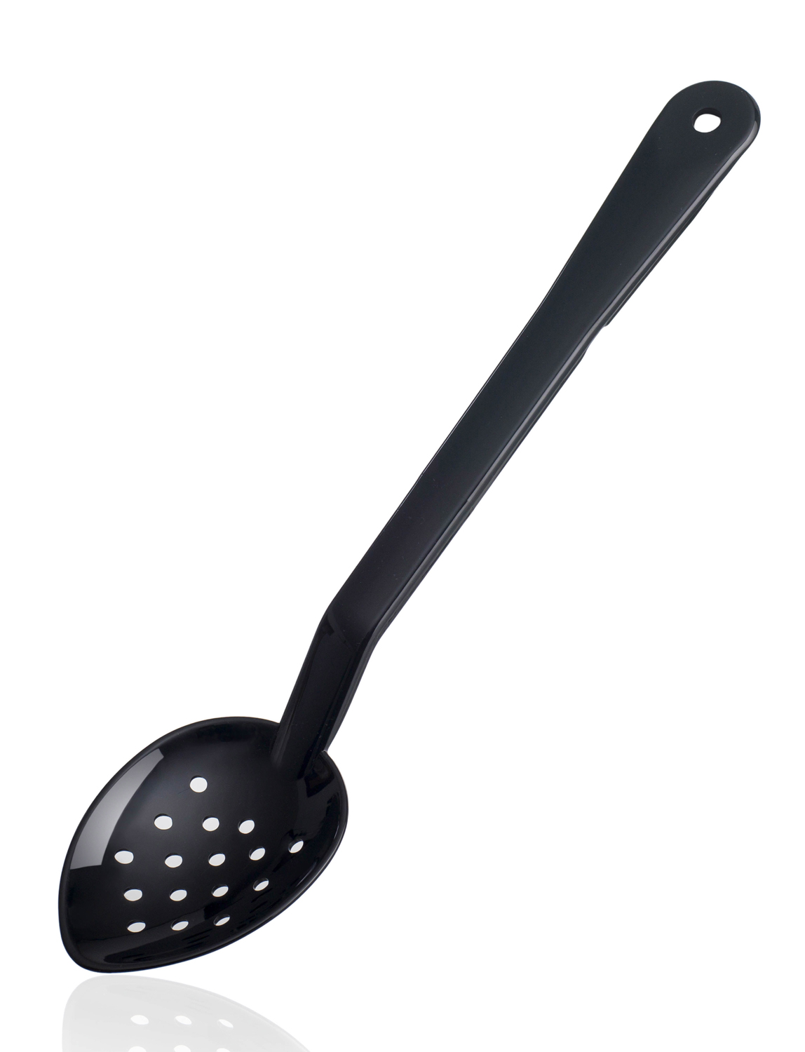 ARAVEN perforierter Servierlöffel mit 33cm Länge aus Polycarbonat, schwarz