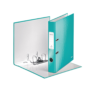 Leitz Ordner 180 WOW 52mm DIN A4 Graupappe Material der Kaschierung außen: Papier, laminiert eisblau metallic