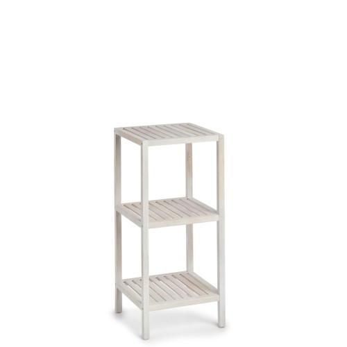 Standregal m. 3 Ablagen, Walnussholz, naturweiß / Maße: 36x36x79,5 cm
