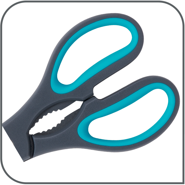 TEFAL FRESH KITCHEN 3-IN-1-SCHERE Multifunktionsschere, Integrierter Flaschenöffner und Nussknacker, Ergonomischer Soft-Touch-Griff,